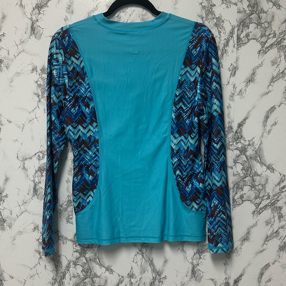 Women’s Long Sleeve Swim Shirt - Teal/Blue UPF 50+ Sun Protector - Picture 10 of 10